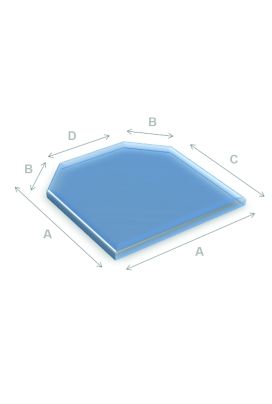 Vloerplaat glas zeskant 100 x 100 cm