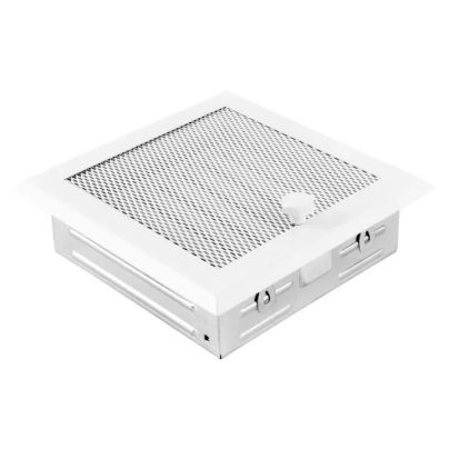 Ventilatierooster 16x16 cm met lamellen (WIT)
