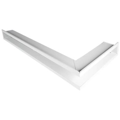 Convectierooster OPEN rechts 80x40x6 cm met veren (WIT)
