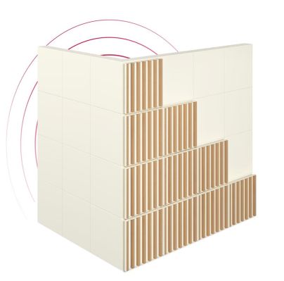 DEVAUX | Akoestische kubus | decor hout CRÈME