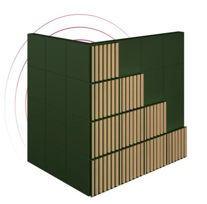 DEVAUX | Akoestische kubus | decor hout GROEN