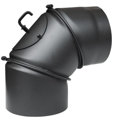 Bocht met regelklep Ø150 | 2 mm dikwandig staal zwart - 90°