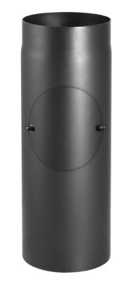Kachelpijp met Inspectieluik Ø180 | 2 mm dikwandig staal zwart - 50 cm