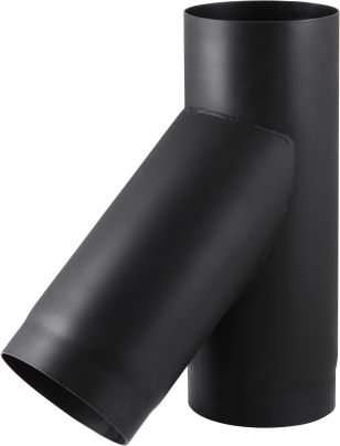 T-stuk Ø120 | 2 mm dikwandig staal zwart - 45°