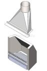 Openhaard compleet grijs type KH65 front + vuurkorf type H13